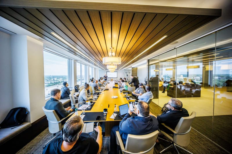 Attendees at an Industrial IQ bootcamp session led by Saul Zenkevicius.